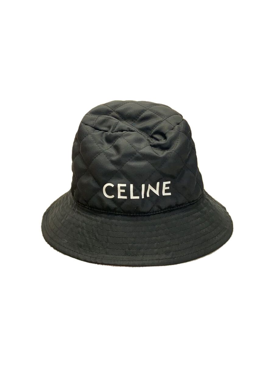 【中古】CELINE◆セリーヌ ナイロンツイル 井戸釣瓶かぶり笠/L/ナイロン/BLK/2AUB0930C//【服飾雑貨他】