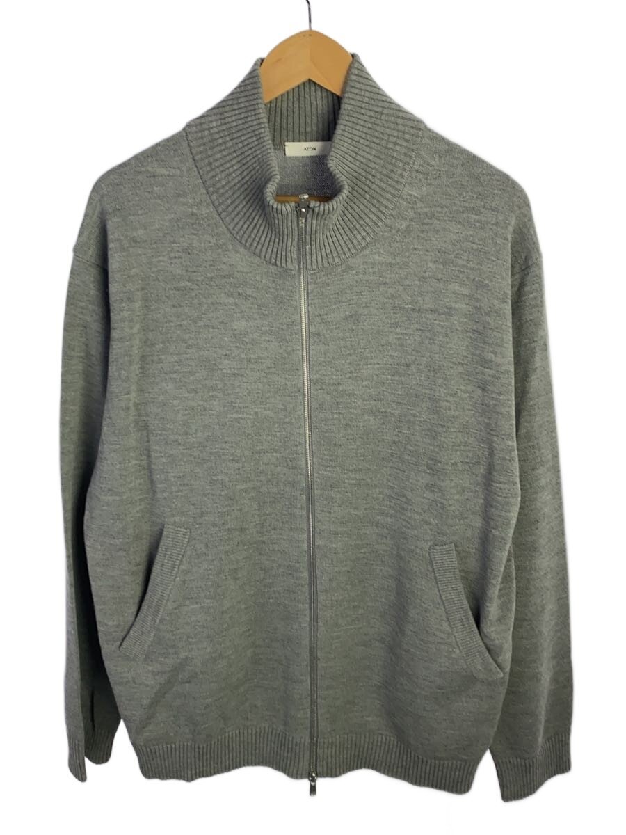【中古】ATON◆24AW/WOOL WASHI ZIP UP SWEATER/4/ウール/GRY/KR AG CM 0103//【メンズウェア】｜2ｎｄ STREET 店