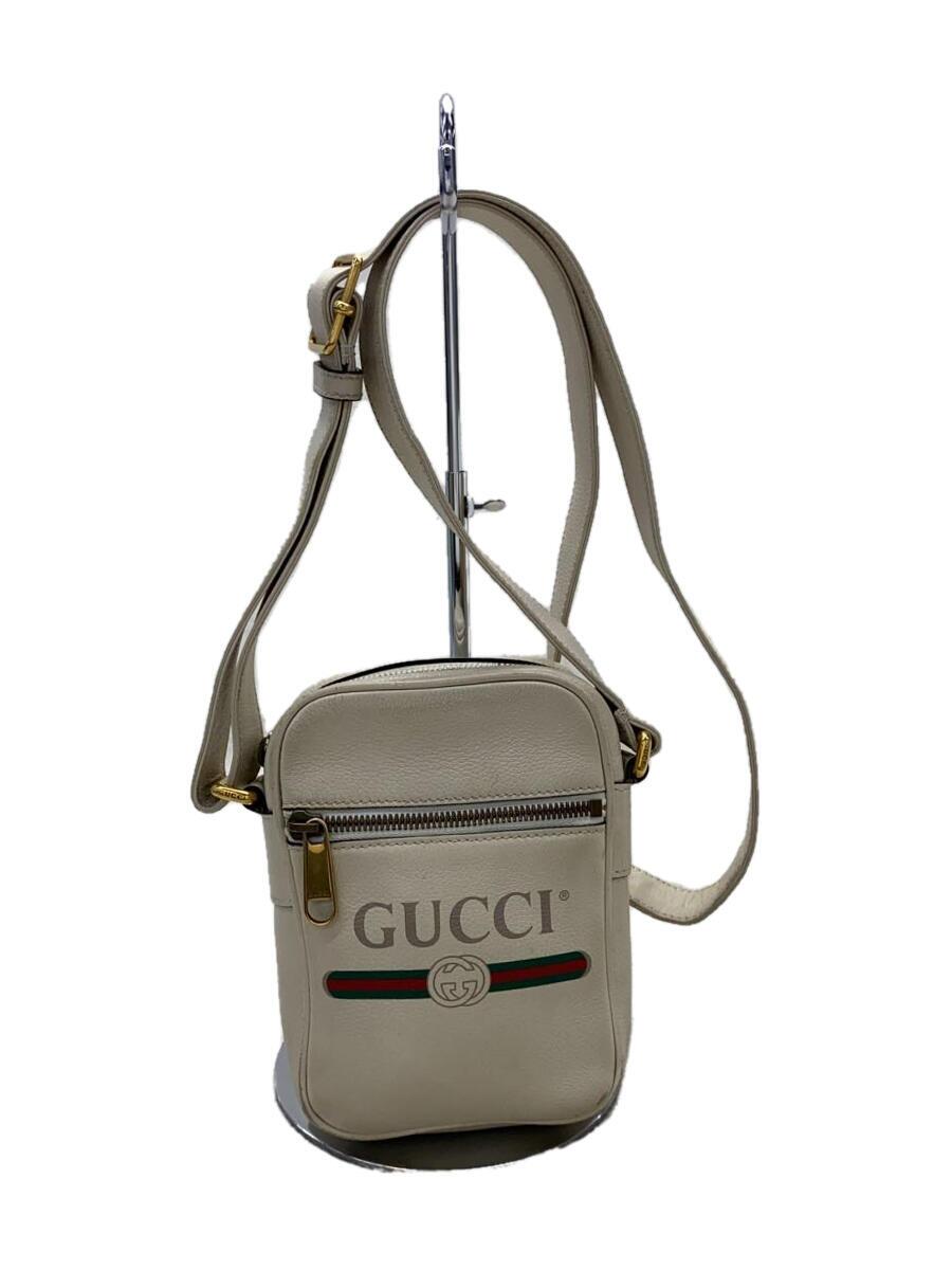 【中古】GUCCI◆ショルダーバッグ/なめし革/IVO/無地/574803 520981【御徒面子】