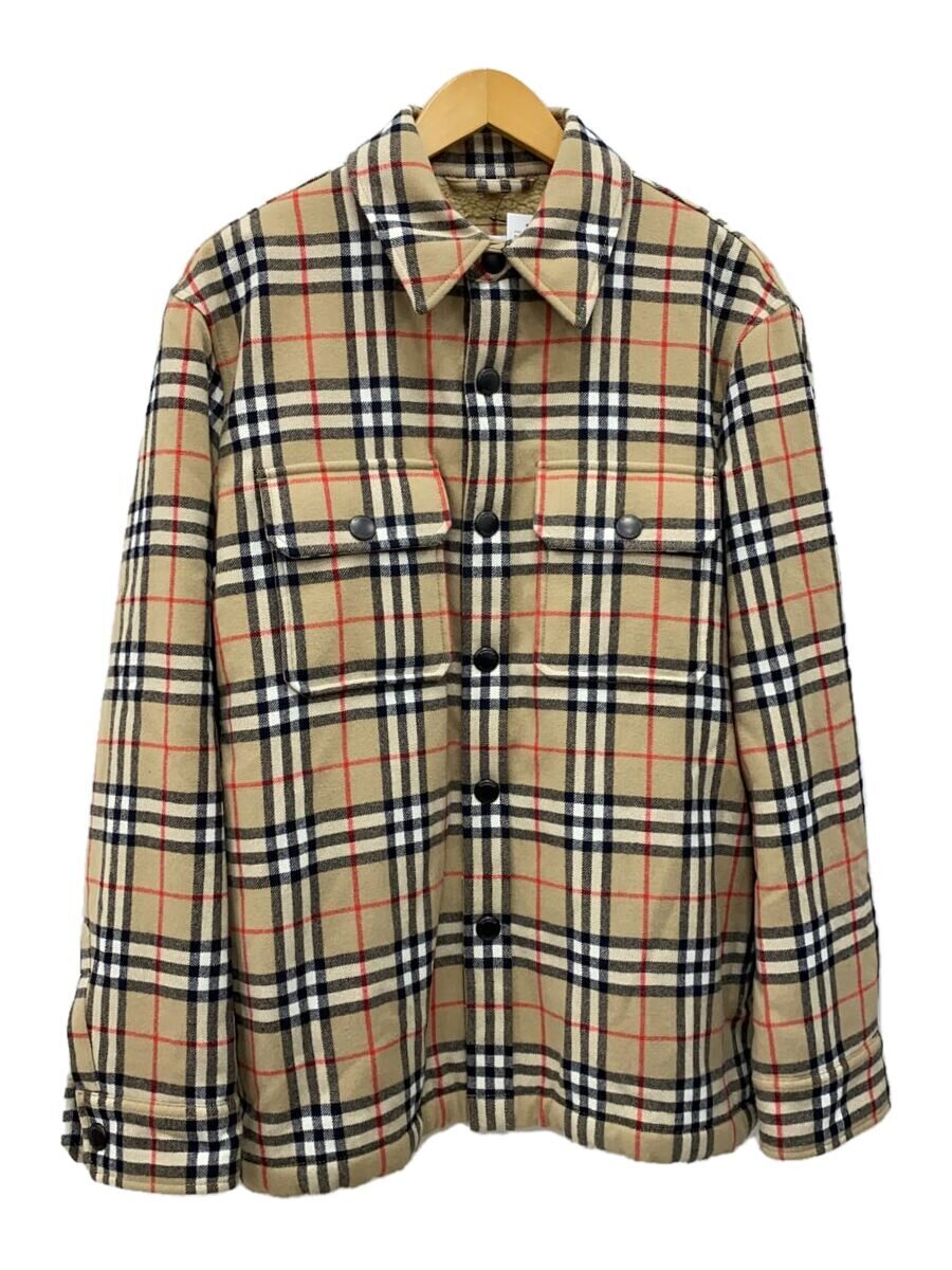 【中古】BURBERRY LONDON◆ボア上衣/上衣/S/羊毛/BEG/照合のしるし【メンズウェア】