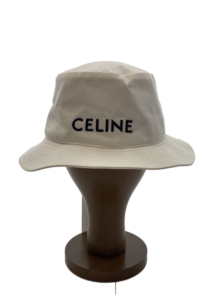 【中古】CELINE◆井戸釣瓶かぶり笠/M/綿織物/WHT/レディース/2AUO4968P.01OW/汚れた状態有り【服飾雑貨他】