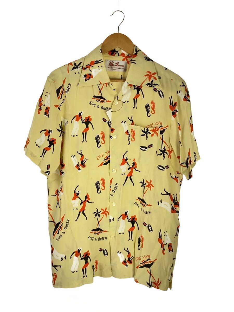 【中古】Aloha Blossom◆KING \u0026 QUEEN/半袖プルオーバー/42/人絹/BEG/総柄//【メンズウェア】