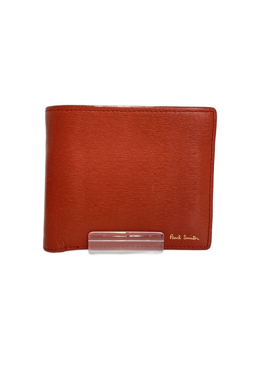 【中古】Paul Smith◆2つ折り金入れ/なめし革/ORN/無地/メンズ【服飾雑貨他】