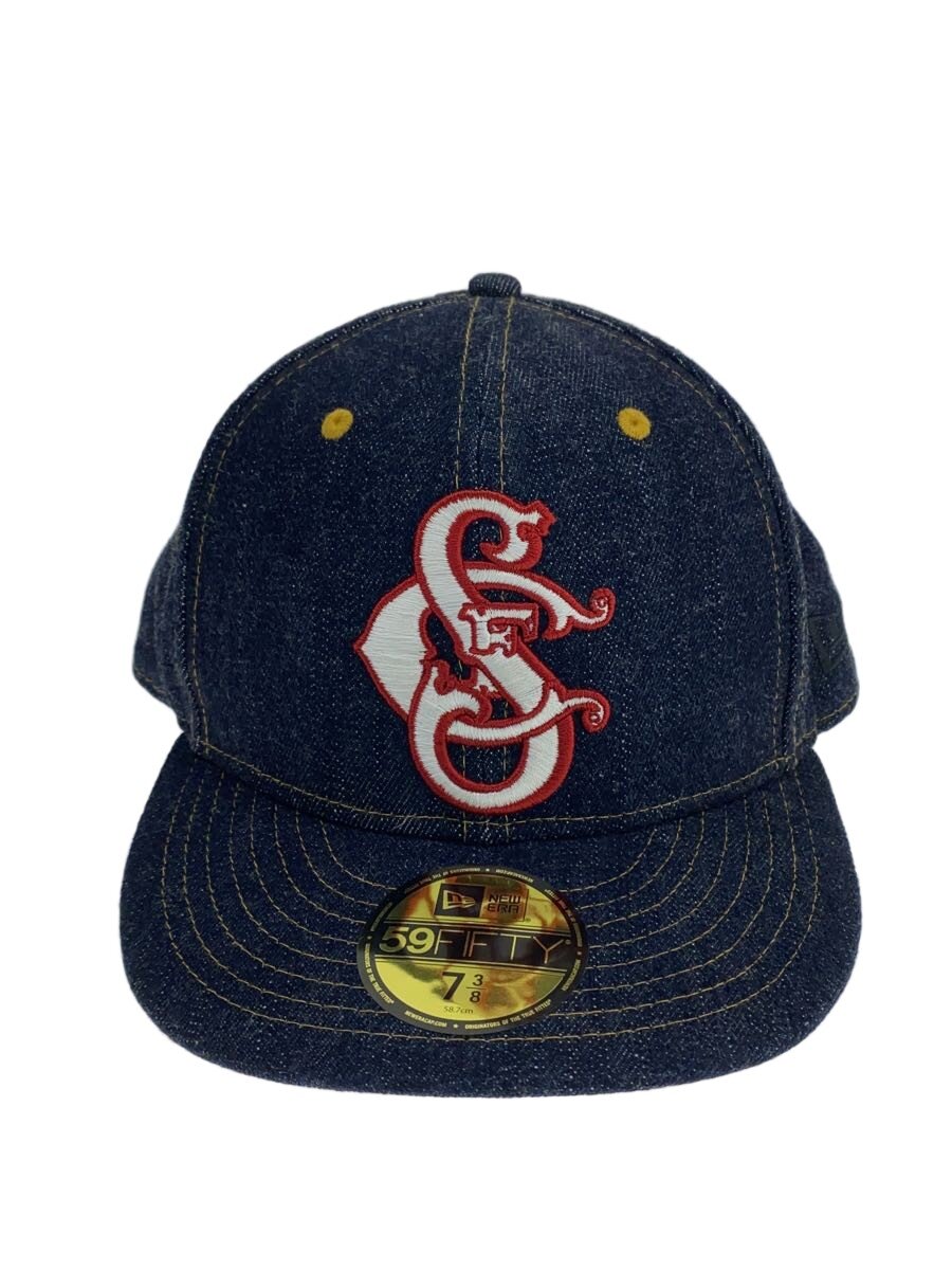 【中古】NEW ERA◆ジーンズ旗がしら/7 3/8/綿織物/IDG/one piece of lock【服飾雑貨他】