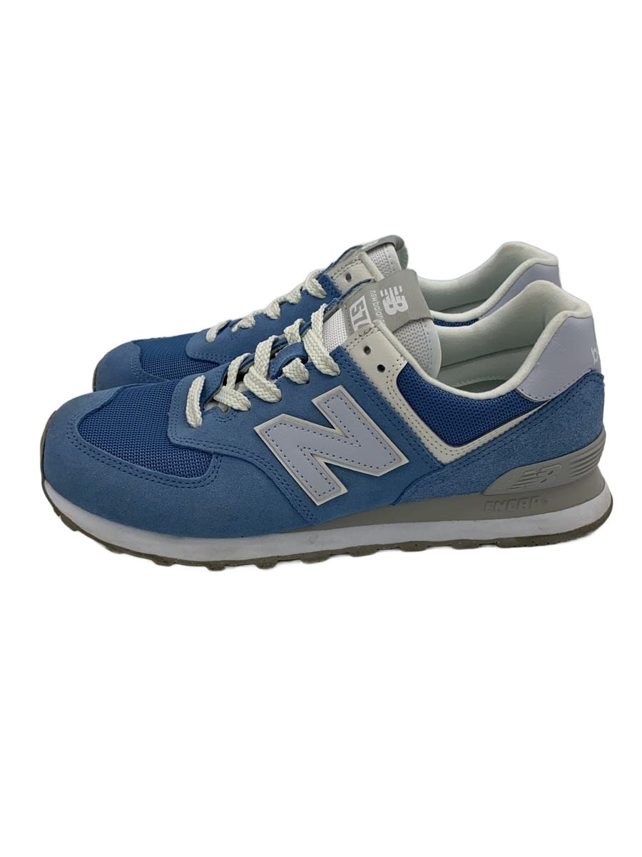 【中古】NEW BALANCE◆U574/青碧/27珊/BLU【シューズ】