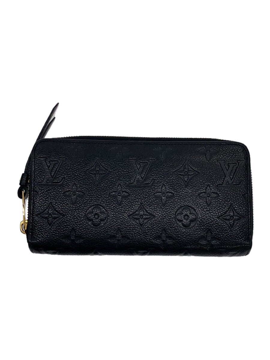 【中古】LOUIS VUITTON◆ジッピー・ウォレット_モノグラム・アンプラント_BLK/牛革/BLK/総柄/メンズ【服飾雑貨他】