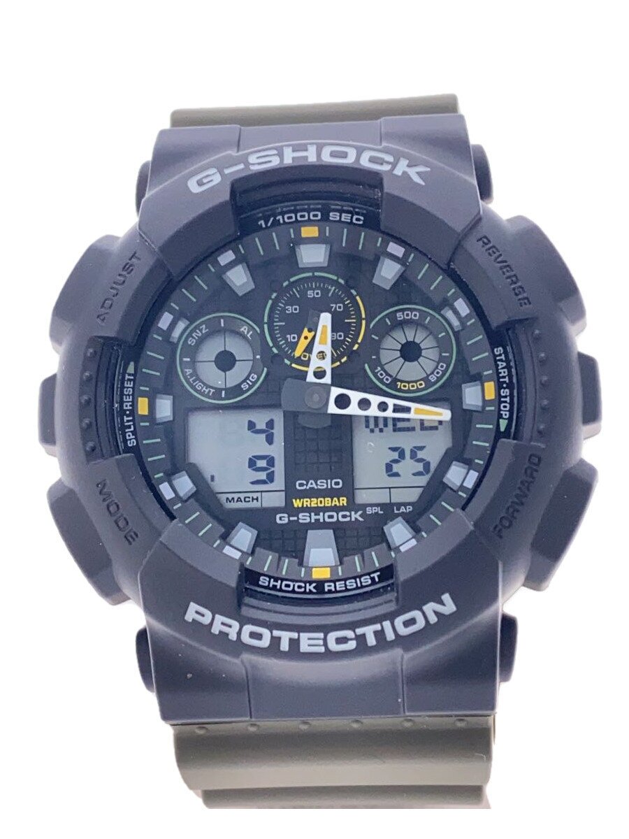 【中古】CASIO◆ウオッチ/アナログ/BLK/KHK/GA-100TU【服飾雑貨他】