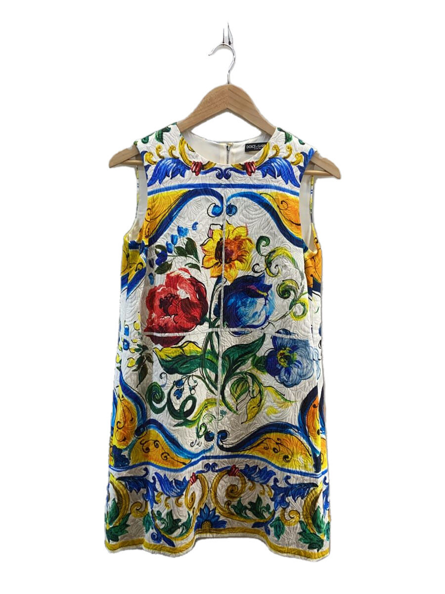 【中古】DOLCE\u0026GABBANA◆マヨルカ地絹/ノースリーブ衣裳/38/--/マルチ色つや/花柄//【レディース御召しもの】