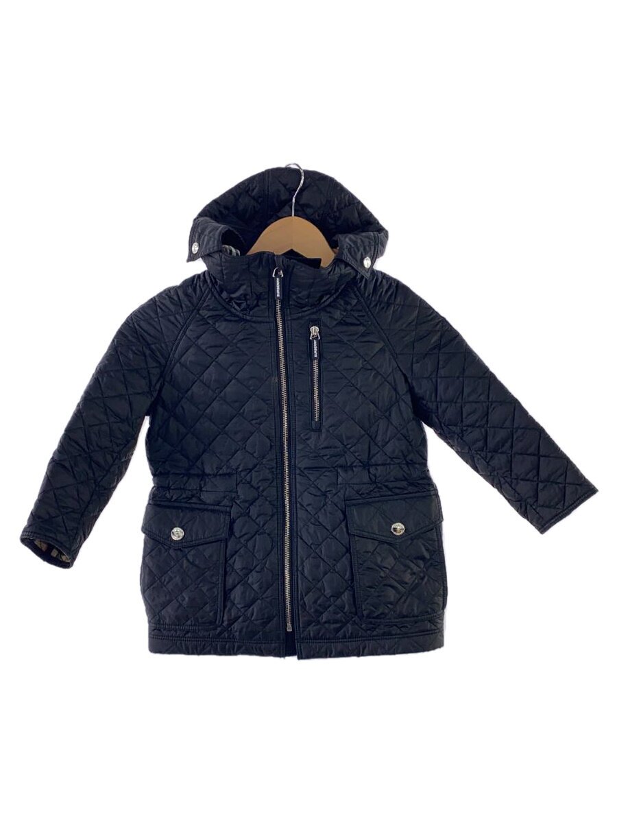 【中古】BURBERRY◆キルティング厚地の外套/110珊/ポリエステル/BLK【キッズ】