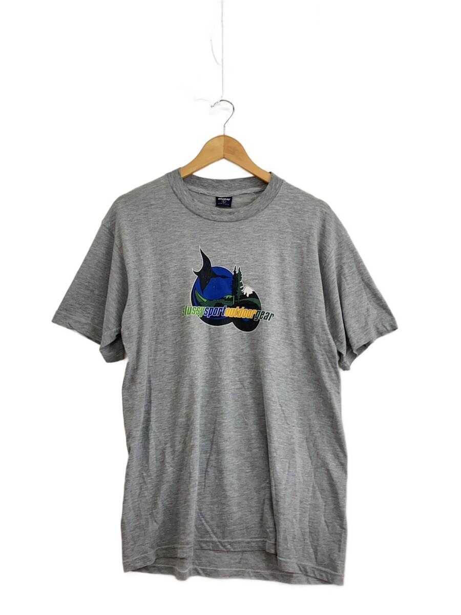 【中古】STUSSY◆90s 年寄りの USA製 Sport Outdoor Gear プルオーバー/L/綿織物/薄墨色【メンズウェア】