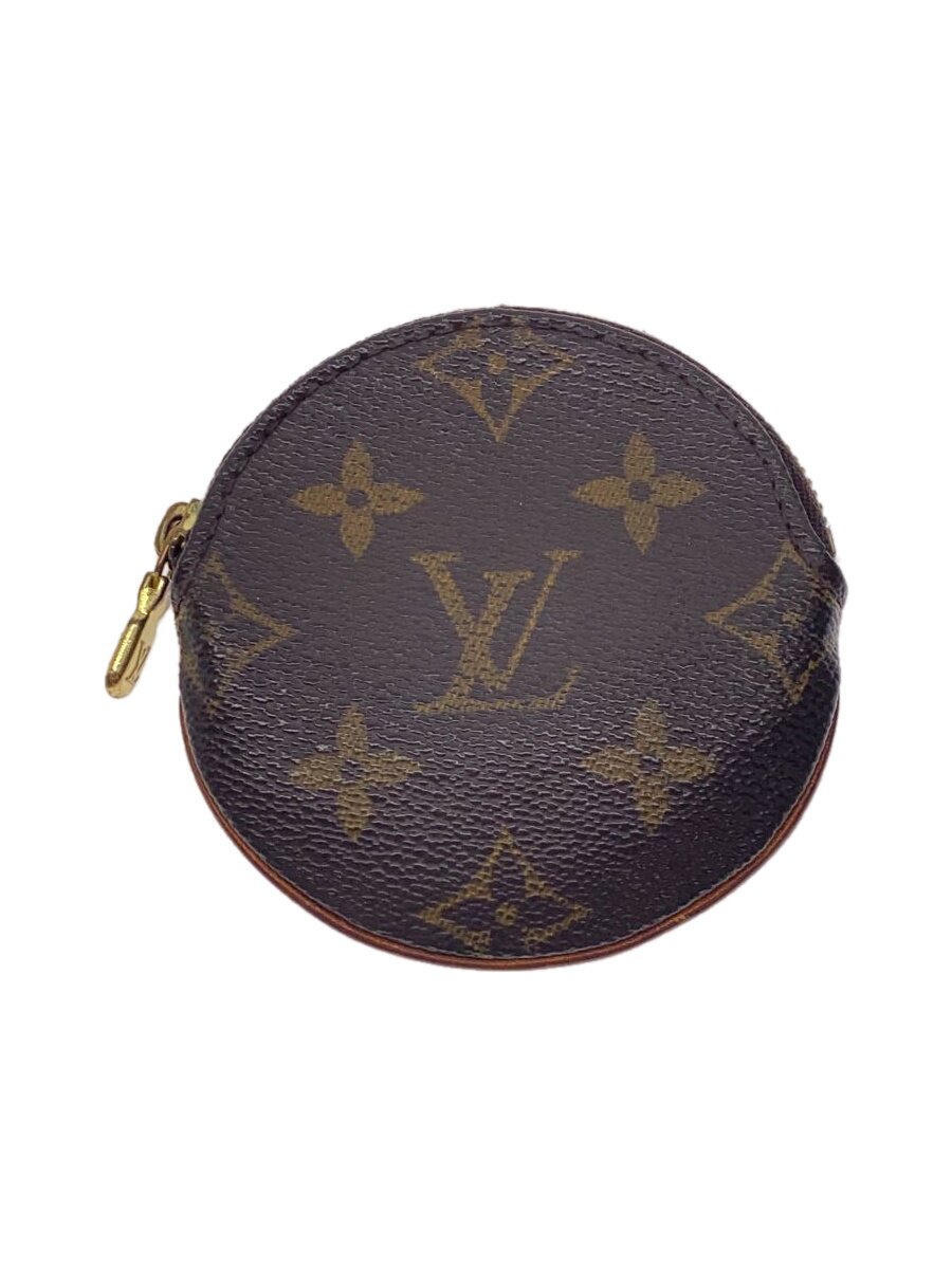 【中古】LOUIS VUITTON◆ポルト・モネ・ロン_モノグラム・帆布_BRW/PVC/BRW/レディース【服飾雑貨他】