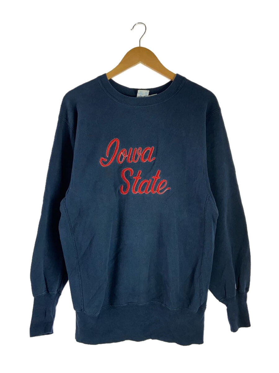 【中古】Champion◆90s/USA製/Reverse Weave/Iowa State/刺しゅう/流汗/M/綿織物/NVY【メンズウェア】