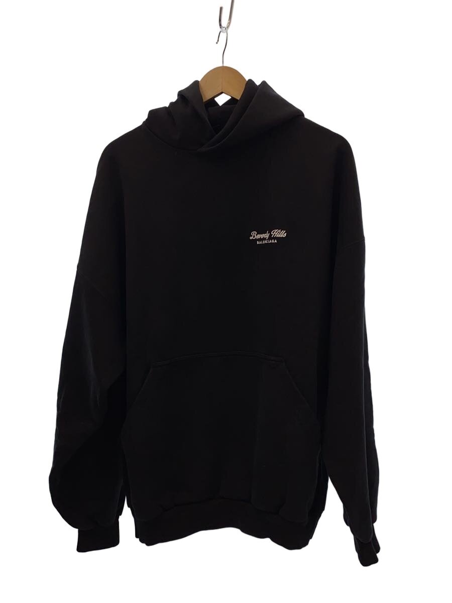【中古】BALENCIAGA◆パーカー/2/綿織物/BLK/EVERLY HILLS HOODIE【メンズウェア】