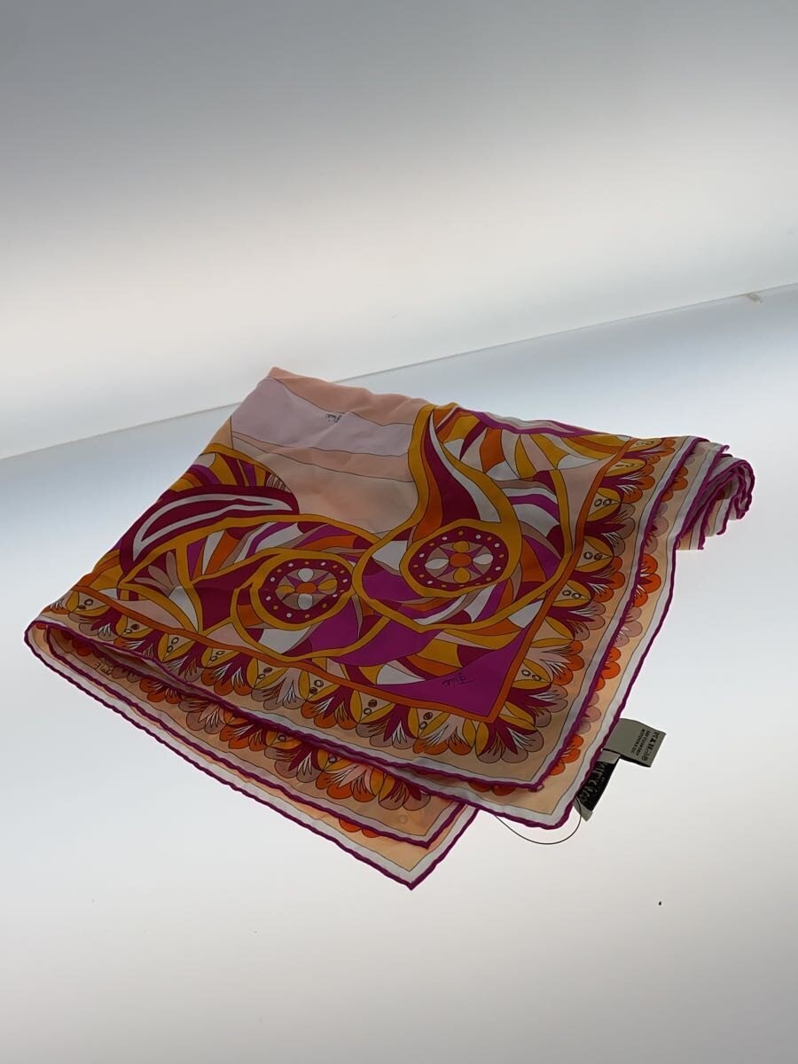 【中古】EMILIO PUCCI◆袈裟/地絹/サクラ色/総柄/レディース【服飾雑貨他】