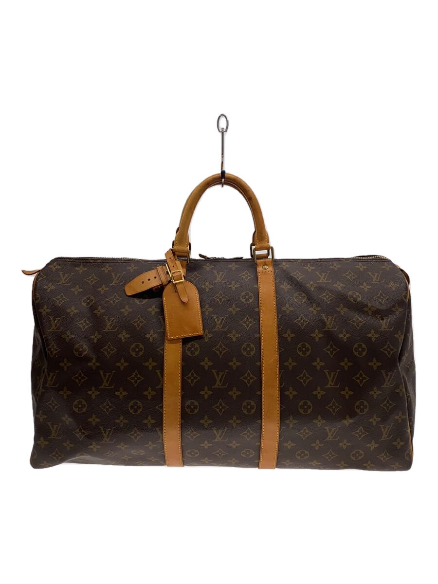 【中古】LOUIS VUITTON◆キーポル・バンドリエール50_モノグラム・帆布_BRW/PVC/赤銅色/M41416【御徒面子】