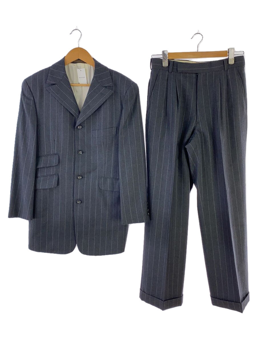 【中古】UNITED ARROWS◆ユナイテッドアローズ/すべり出し束曳き船/背広/48/羊毛/薄墨色/縞模様//【メンズウェア】