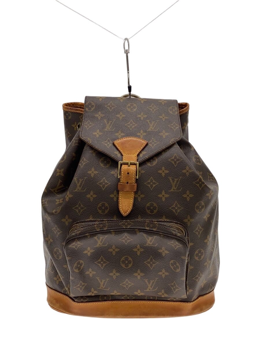 【中古】LOUIS VUITTON◆モン掏摸_モノグラム・帆布/PVC/BRW【御徒面子】
