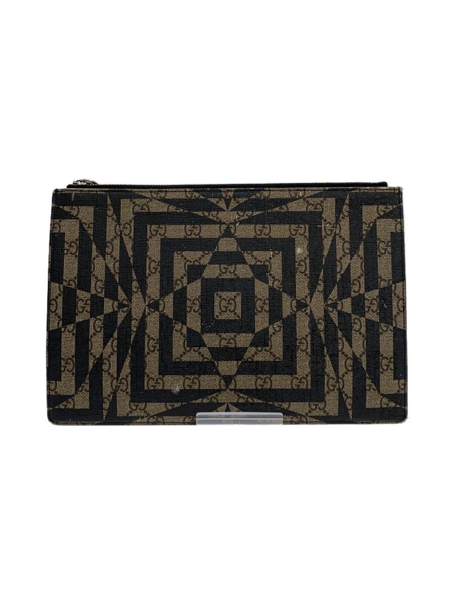 【中古】GUCCI◆合切袋_GGカレイド/PVC/BRW/総柄//【御徒面子】