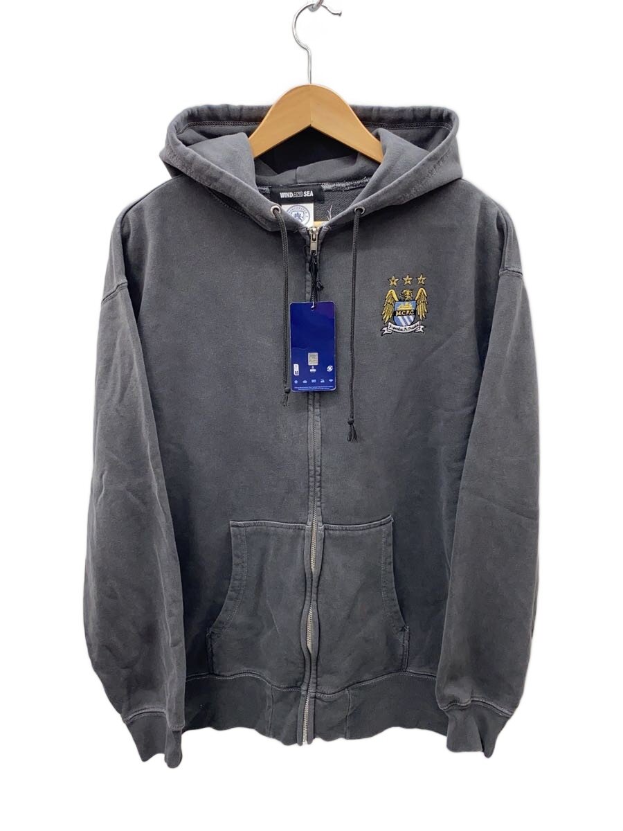 【中古】WIND AND SEA◆ウィンダンシー/ジップパーカー/M/×Manchester City【メンズウェア】
