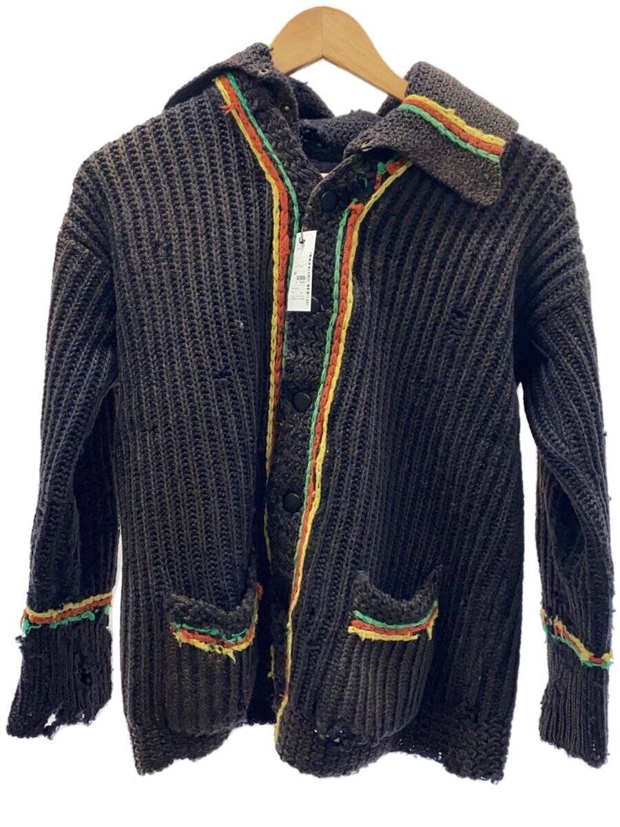 【中古】30s頃/ニップルボタン/ラスタ色つや/襟付き添い人ジレー(朦々たる)/--/羊毛/BLK//【メンズウェア】