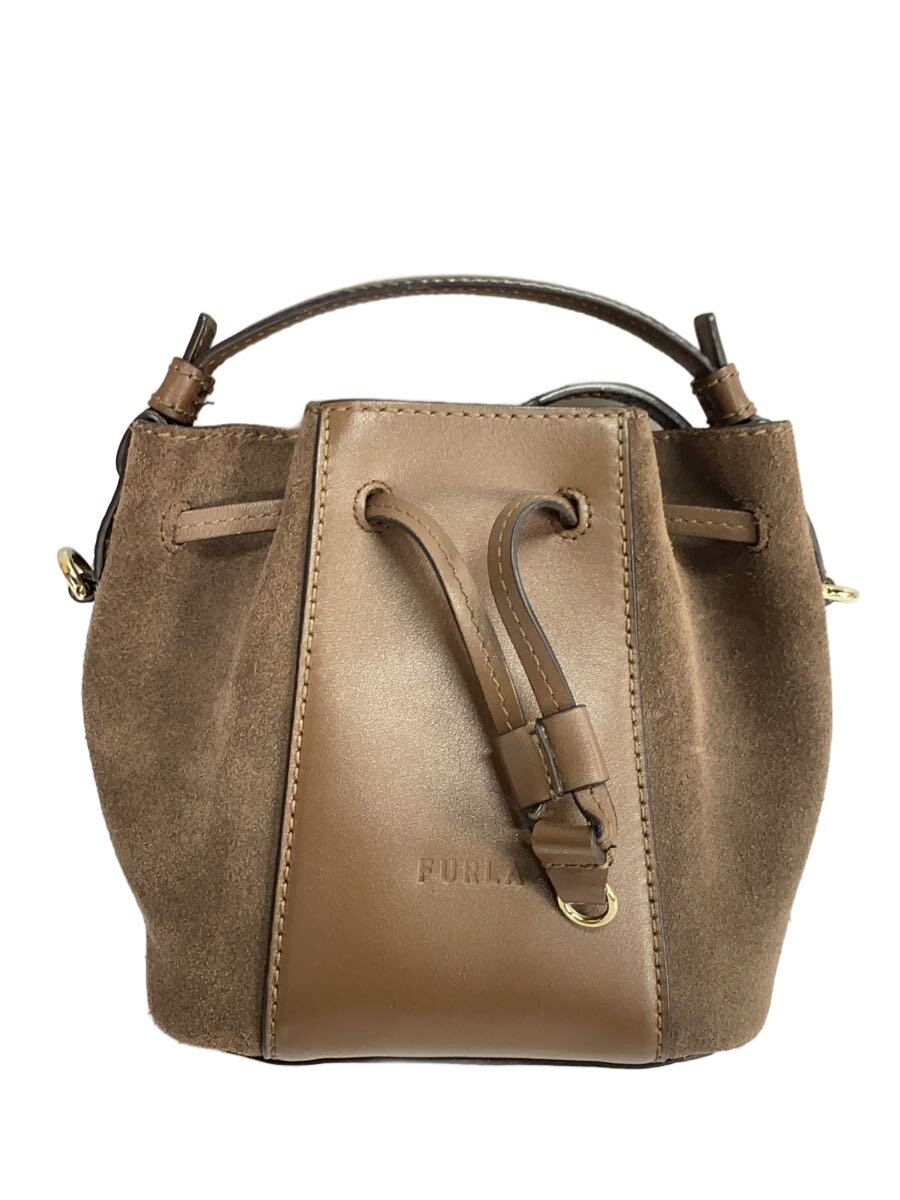【中古】FURLA◆御徒面子/なめし革/BRW/無地【御徒面子】