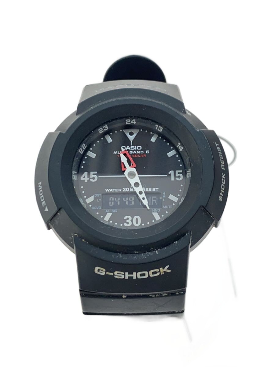 【中古】CASIO◆ソーラーウオッチ_G-SHOCK/デジアナ/天然ゴム/BLK/BLK【服飾雑貨他】