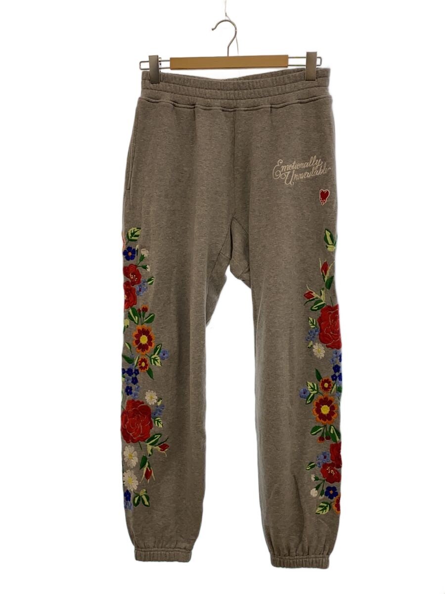 【中古】EMOTIONALLY UNAVAILABLE◆側面刺しゅう/スウェットパンツ/M/薄墨色/EU-AW23-SP1【メンズウェア】