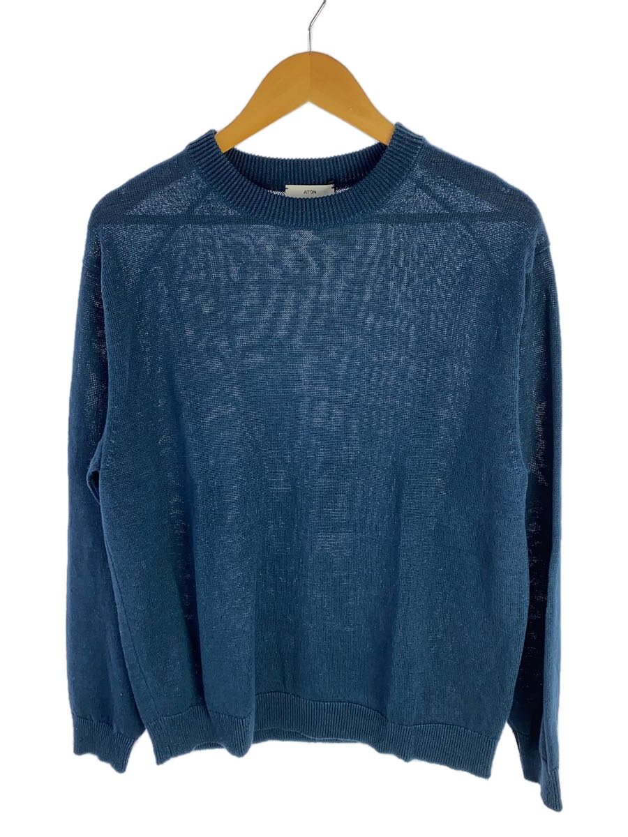【中古】ATON◆HEMP_KNIT CREWNWCK SWEATER/44/--/NVY/KR.AG.CM.0300//【メンズウェア】｜2ｎｄ STREET 店 9,315円