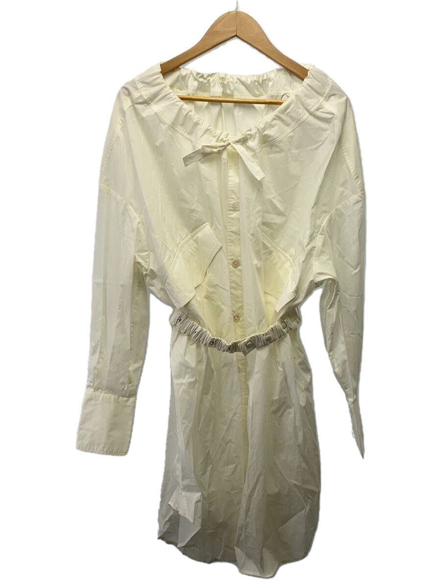 【中古】MONCLER◆1952/デザインシャツワンピース/40/綿織物/白いこと【レディース御召しもの】