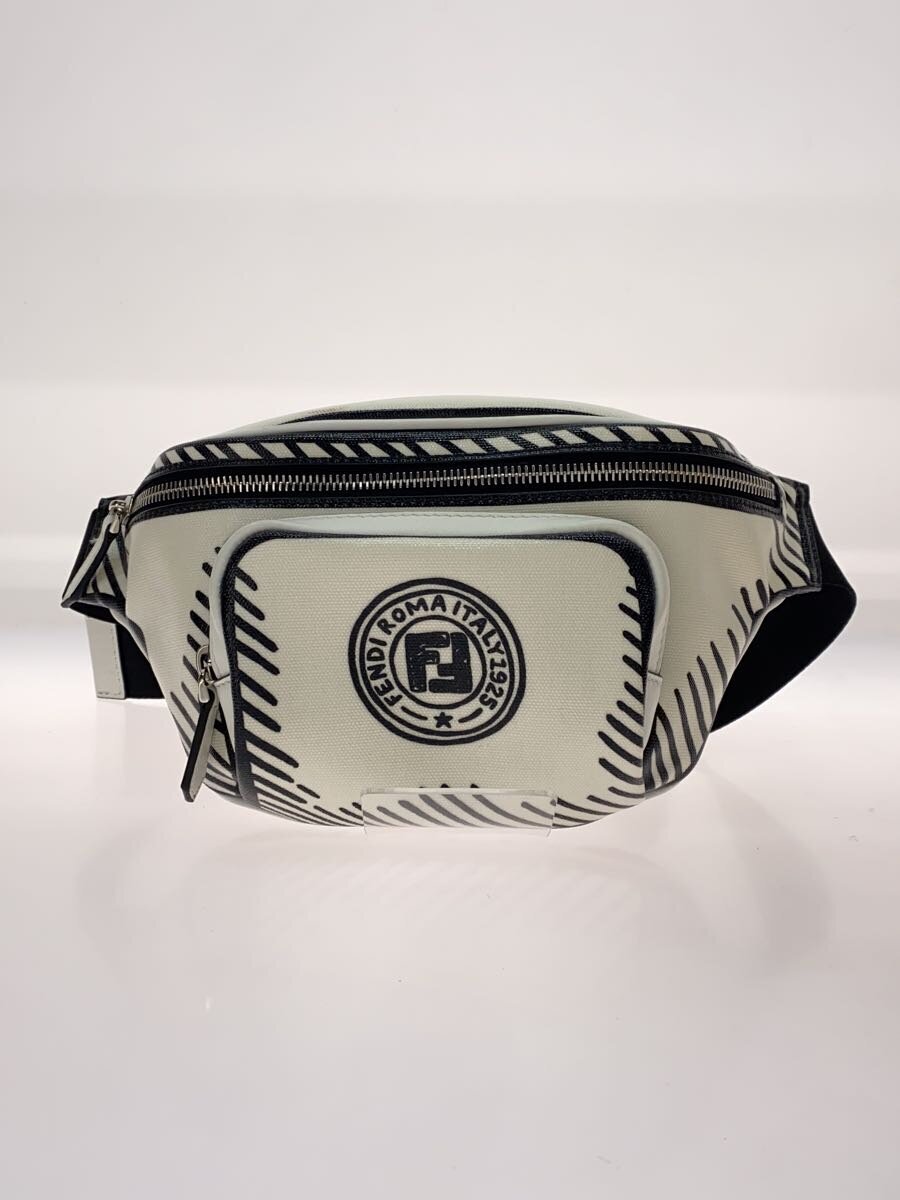 【中古】FENDI◆Joshua Vides/上半身御徒面子/酉の方角御徒面子/なめし革/WHT/総柄/7VA483 ADBA【御徒面子】