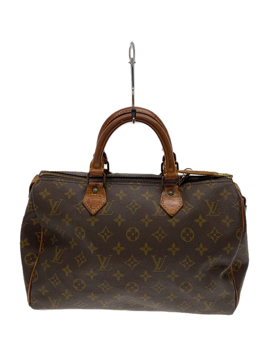 【中古】LOUIS VUITTON◆1)スピーディ30_モノグラム・帆布_BRW/PVC/BRW【御徒面子】