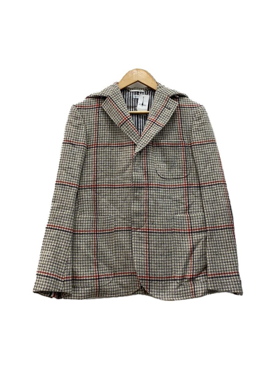 【中古】THOM BROWNE. NEW YORK◆フード/千鳥格子/比翼/テーラードジャケット/0/ウール/CRM/クリーム/チェック//【メンズウェア】｜2ｎｄ STREET 店
