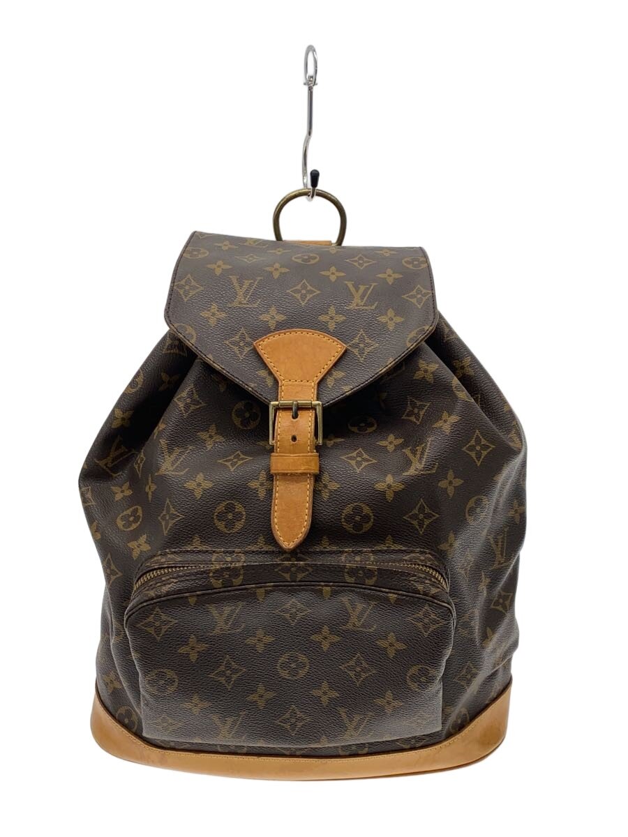 【中古】LOUIS VUITTON◆モン掏摸_モノグラム・帆布/PVC/BRW【御徒面子】