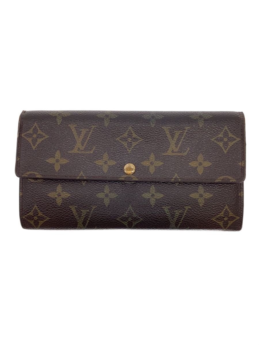 【中古】LOUIS VUITTON◆長金入れ/ポルトフォイユ・サラ/なめし革/BRW/モノグラム/メンズ/M61734//【服飾雑貨他】