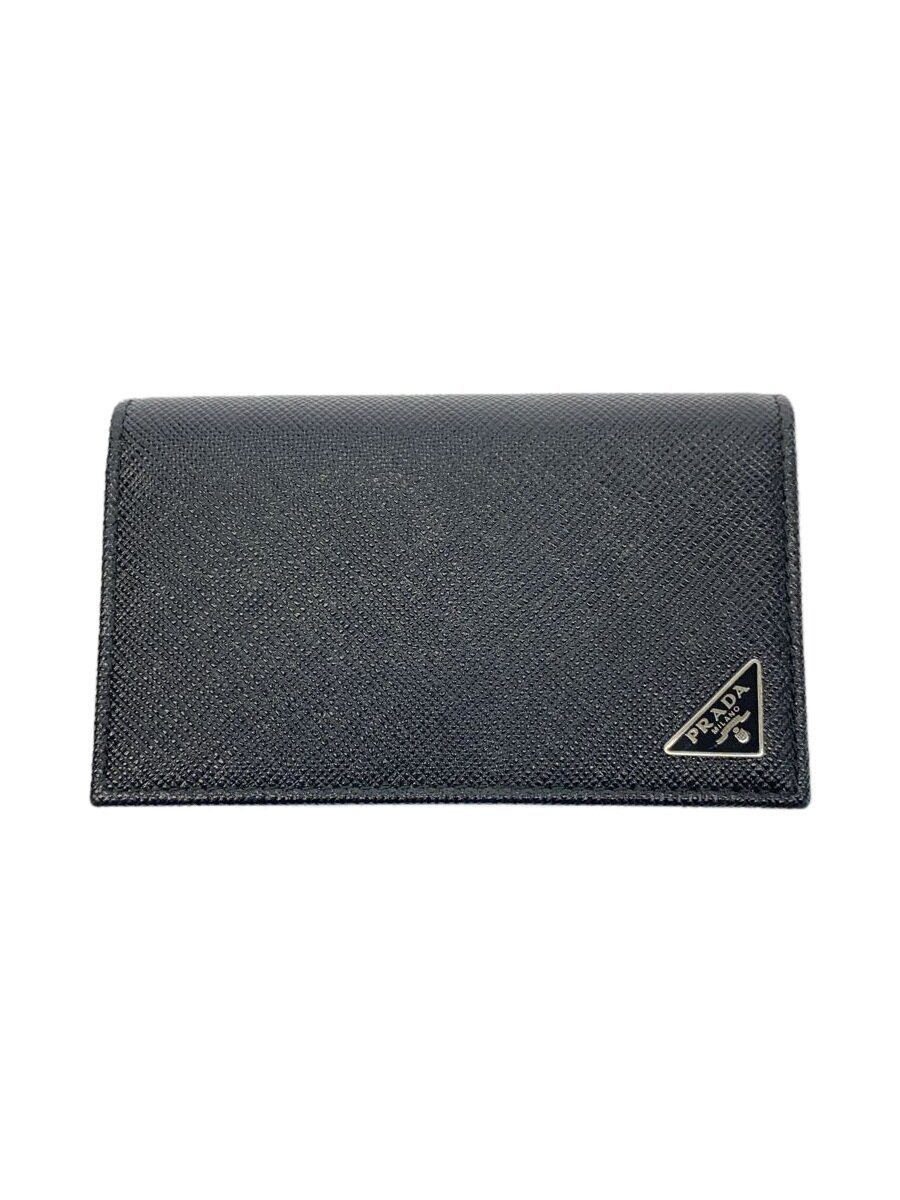 【中古】PRADA◆歌留多入れもの/牛皮/BLK/無地/メンズ【服飾雑貨他】