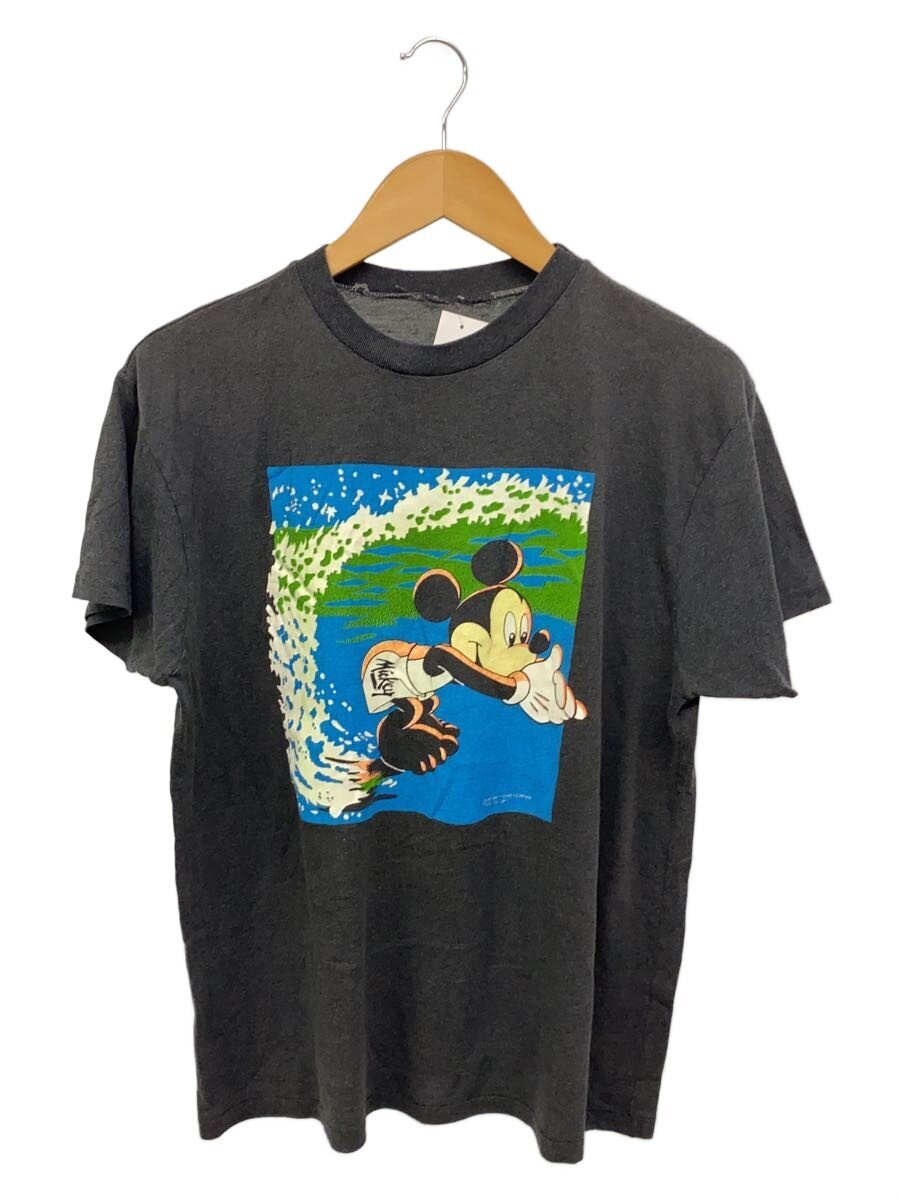 【中古】80s/ティーシャツ/Mickey Mouse/ミッキーマウス/波乗り/薄墨色//【メンズウェア】