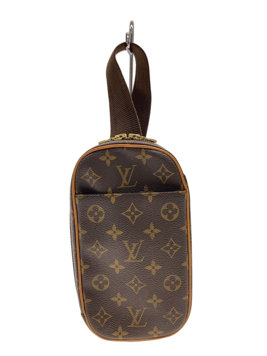 【中古】LOUIS VUITTON◆ポシェット・ガンジュ_モノグラム・帆布/PVC/BRW/総柄//【御徒面子】