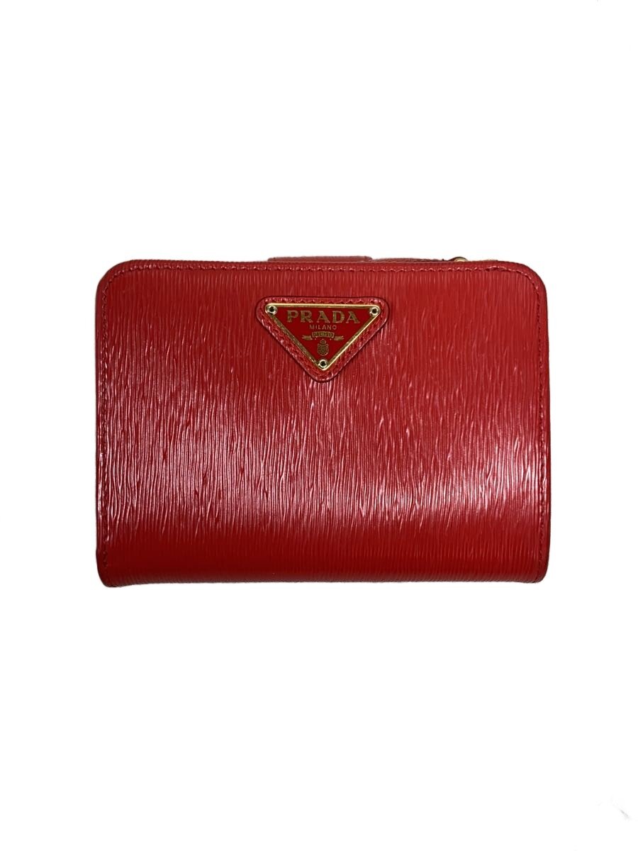 【中古】PRADA◆2つ折り財布/--/RED/無地/レディース【服飾雑貨他】｜2ｎｄ STREET 店