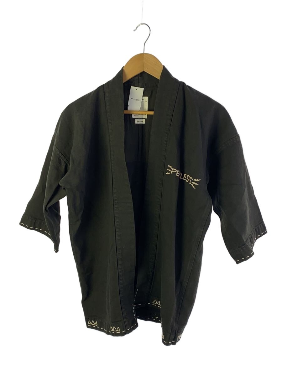 【中古】visvim◆SANJURO KIMONO/半袖プルオーバー/2/綿織物/GRY/0119105013029//【メンズウェア】