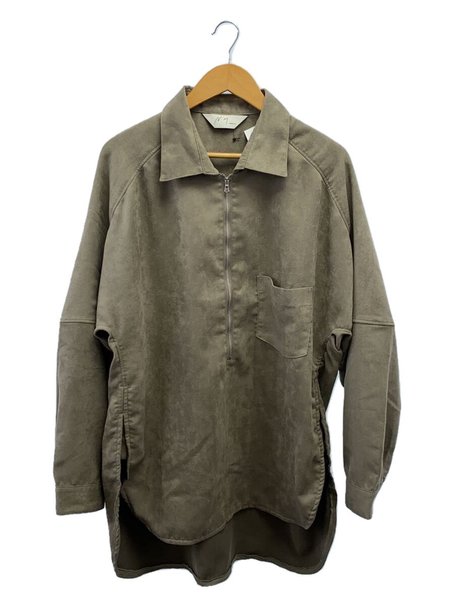 【中古】ANCELLM◆24AW/VEGAN LEATHER SKIPPER LONG LS ZIP SHI/1/GRY/ANC-SH43【メンズウェア】