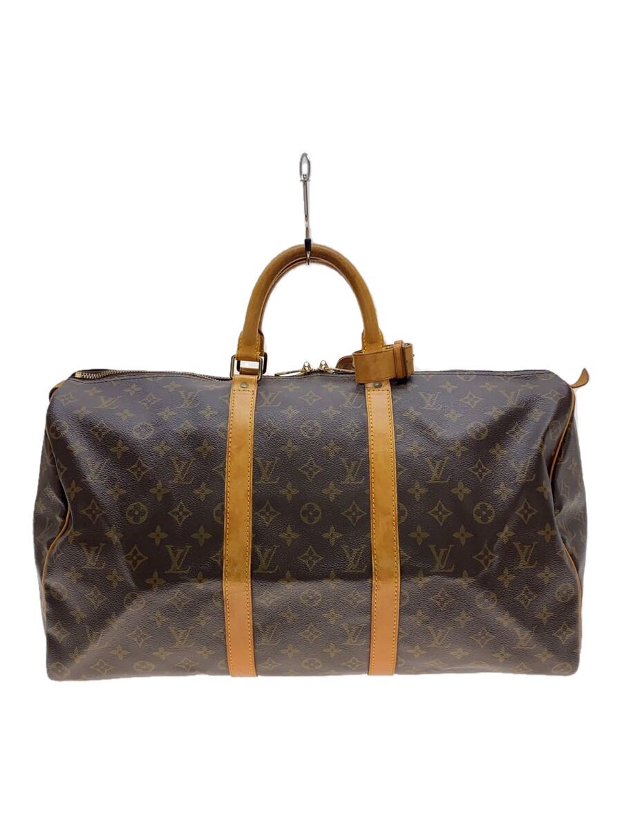 【中古】LOUIS VUITTON◆キーポル50_モノグラム・帆布_BRW/PVC/BRW【御徒面子】
