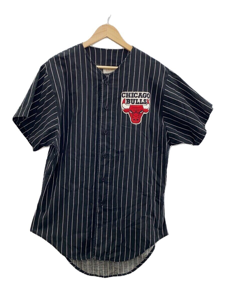 【中古】Locker Line/シカゴブルズ/野球プルオーバー/L/綿織物/BLK/縞模様//【メンズウェア】