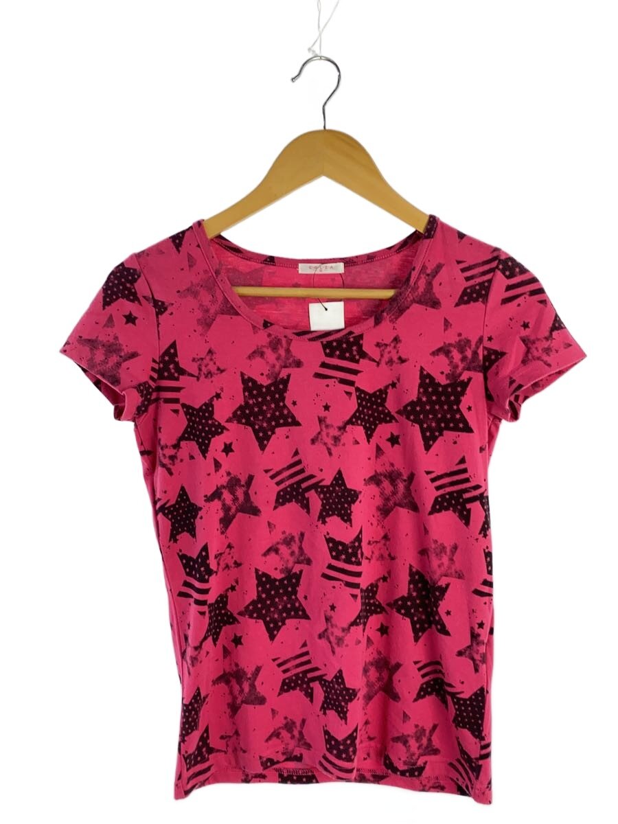【中古】C・O・L・Z・A◆Y2K/半袖カットソー/M/綿織物/PNK/総柄【レディース御召しもの】