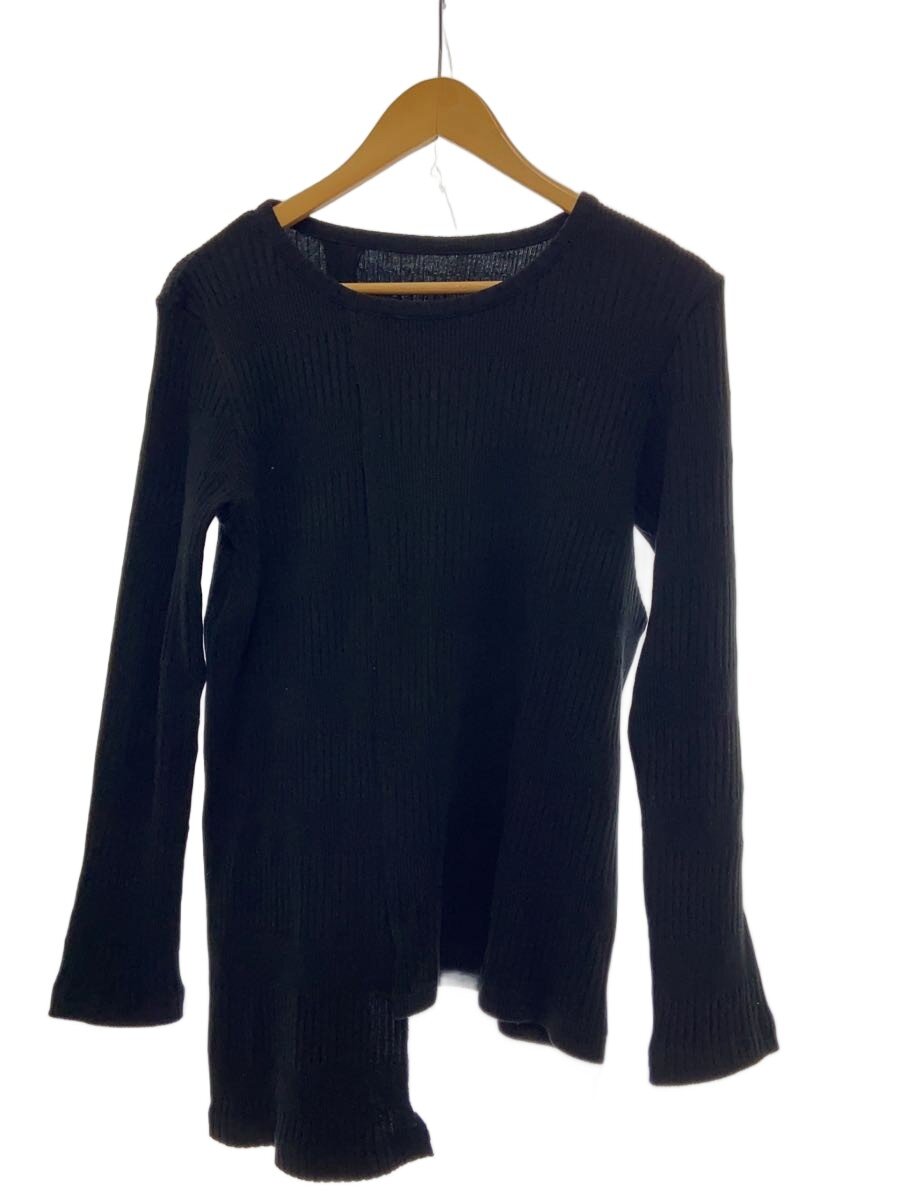 【中古】Y&rsquo;s◆RANDOM RIB STRIPE ROUND NECK ASYMMETERIC T/2/コットン/BLK【レディースウェア】｜2ｎｄ STREET 店