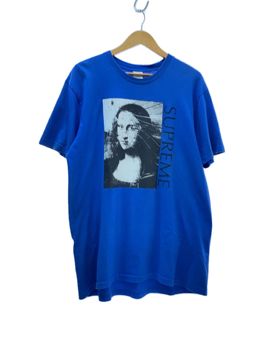 【中古】Supreme◆18SS/Mona Lisa Tee/プルオーバー/L/綿織物/青色/刷り上げる【メンズウェア】
