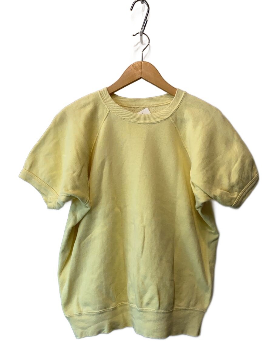 【中古】50s～60s/半袖ラグランスウェット/--/綿織物/YLW/無地//【メンズウェア】