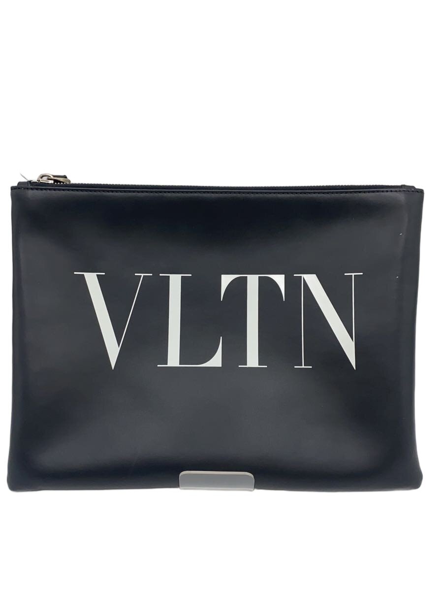 【中古】VALENTINO GARAVANI◆御徒面子/なめし革/BLK【御徒面子】