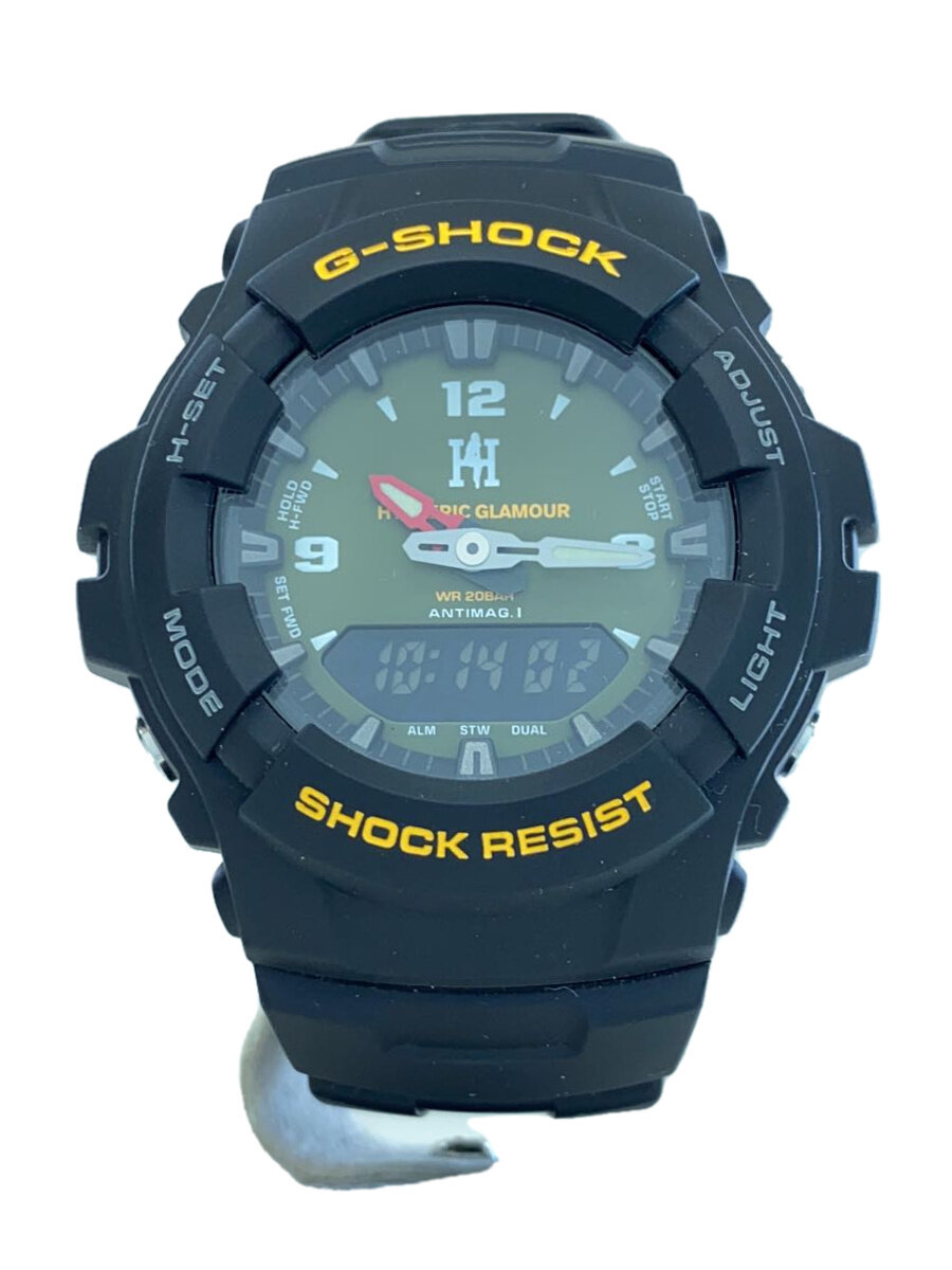【中古】CASIO◆ウオッチ/デジアナ/天然ゴム/KHK/BLK/G-100-IBMJF//【服飾雑貨他】