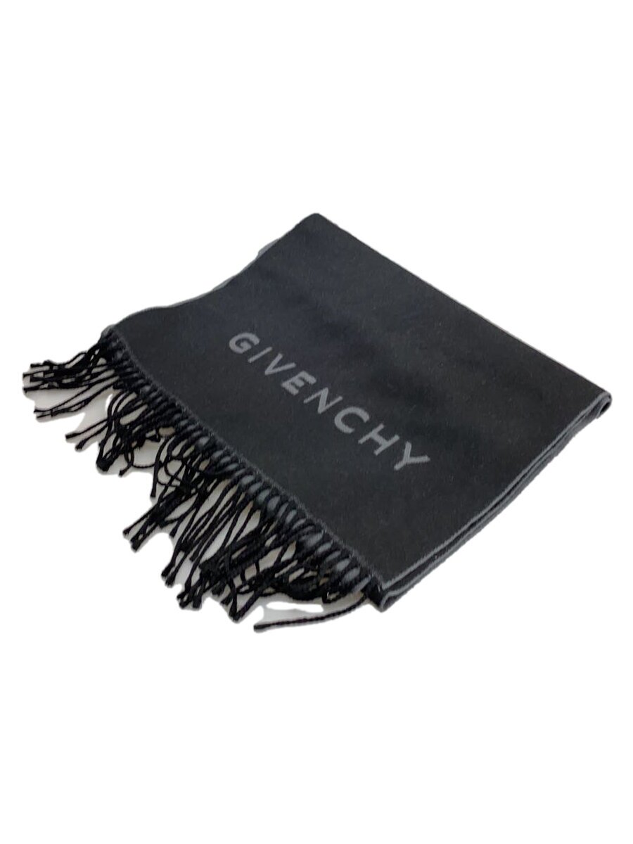 【中古】GIVENCHY◆えり巻き/羊毛/BLK/無地/メンズ【服飾雑貨他】