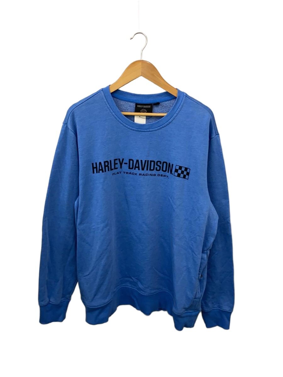 【中古】HARLEY DAVIDSON◆ハーレーダヴィッドソン/汗水/L/綿織物/青色/刷り上げる【メンズウェア】